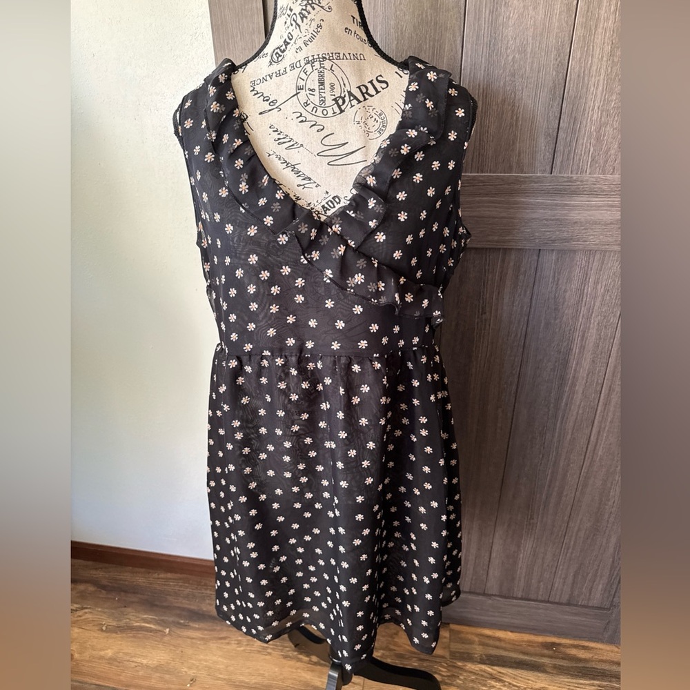 Tulle Daisy Print Dress Women's Size Large Fully Lined